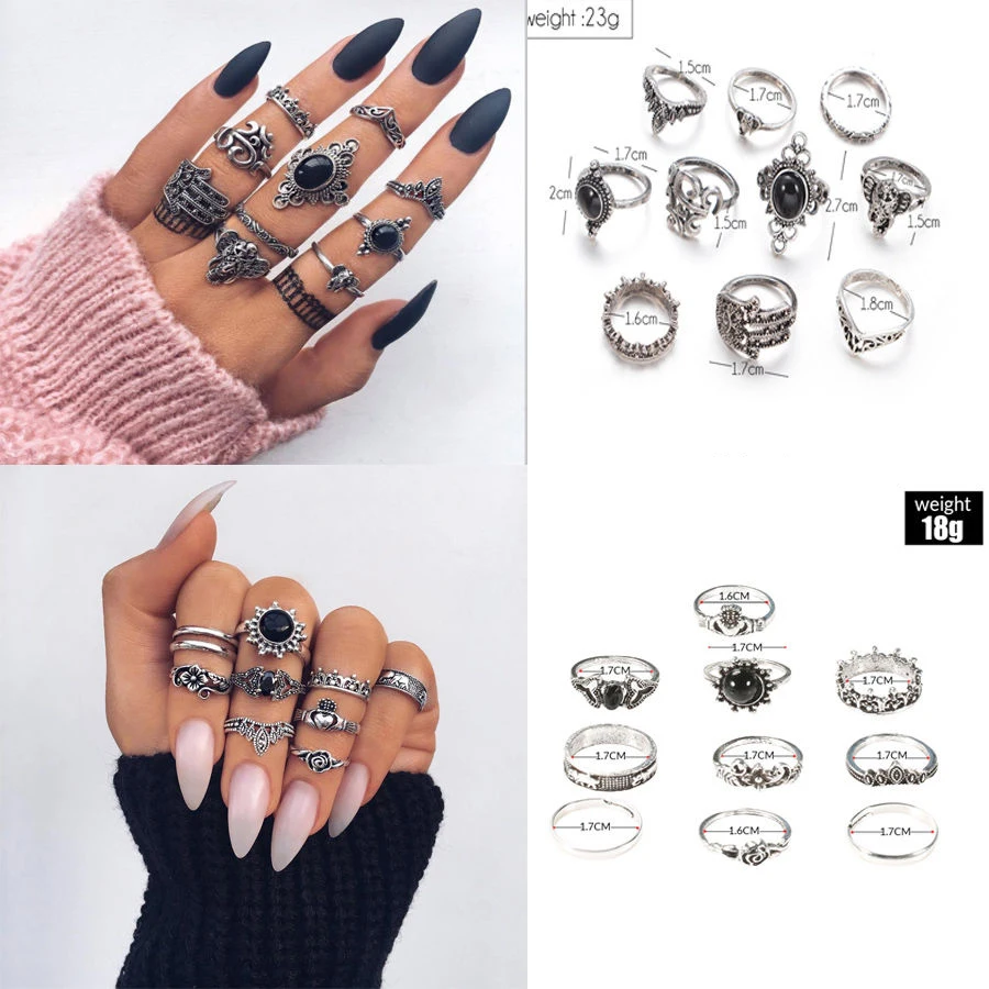 Wholesale Rings Set Bohemia Vintage Rings for Women Elegant Geometric Round Joint Rings with Crystal Fashion Jewelry 2020 Trendy
Wholesale Rings Set Bohemia Vintage Rings for Women Elegant Geometric Round Joint Rings with Crystal Fashion Jewelry 2020 Trendy