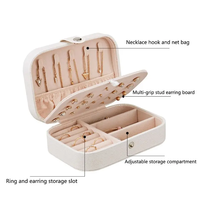 Jewelry Storage Box Multi-functional Organizer Compartment Earrings Necklace Bracelet Ring Case Portable Girls Container
Jewelry Storage Box Multi-functional Organizer Compartment Earrings Necklace Bracelet Ring Case Portable Girls Container