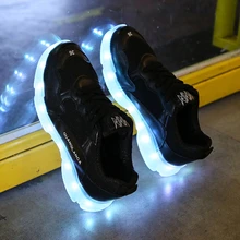 2021 New Luminous Sneakers Casual Glowing Lights Shoes Usb Adult Led Girls Footwear Men Women Party Performance Dance Black