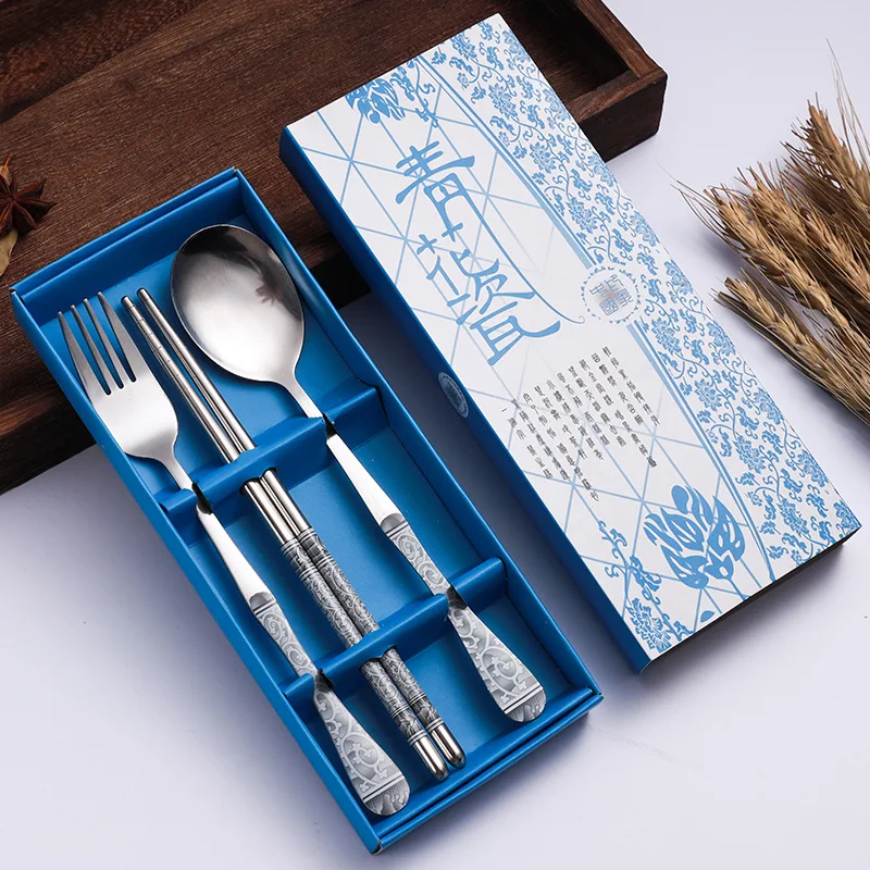 Chinese Style Creative Stainless Steel Tableware Gift Fork Spoon Chopsticks Flower Pattern Travel Portable Dinnerware 3PCs/Set
Chinese Style Creative Stainless Steel Tableware Gift Fork Spoon Chopsticks Flower Pattern Travel Portable Dinnerware 3PCs/Set