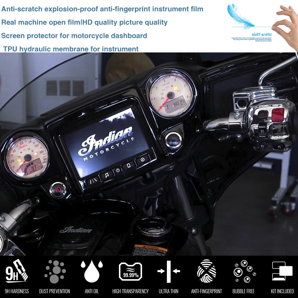 Защитная пленка от царапин для мотоцикла, приборной панели, спидометра, экрана, наклейка для индийского ROADMASTER Elite 2020
Защитная пленка от царапин для мотоцикла, приборной панели, спидометра, экрана, наклейка для индийского ROADMASTER Elite 2020