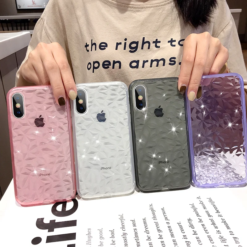 Luxury Diamond Pattern Crystal Transparent Phone Case For iPhone X XS 11 Pro Max XR Soft Silicone Cover for iphone 8 7 6 6S Plus
Luxury Diamond Pattern Crystal Transparent Phone Case For iPhone X XS 11 Pro Max XR Soft Silicone Cover for iphone 8 7 6 6S Plus