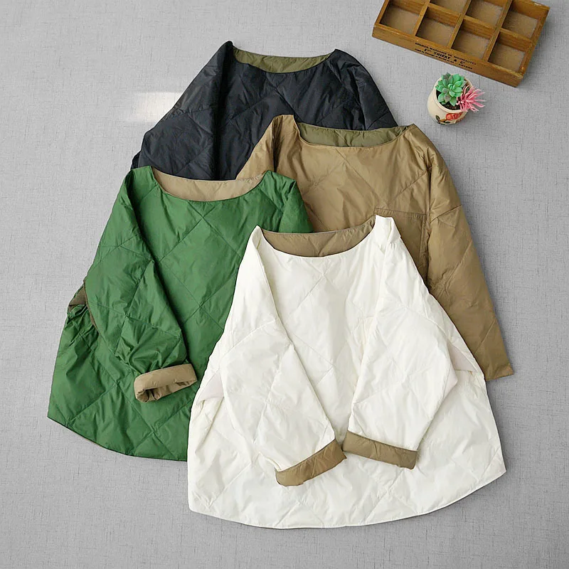 Winter Autumn Women All-match Loose Japanese Style Pullover Down Coats Comfortable Warm 90 White Duck Down Jackets
Winter Autumn Women All-match Loose Japanese Style Pullover Down Coats Comfortable Warm 90 White Duck Down Jackets