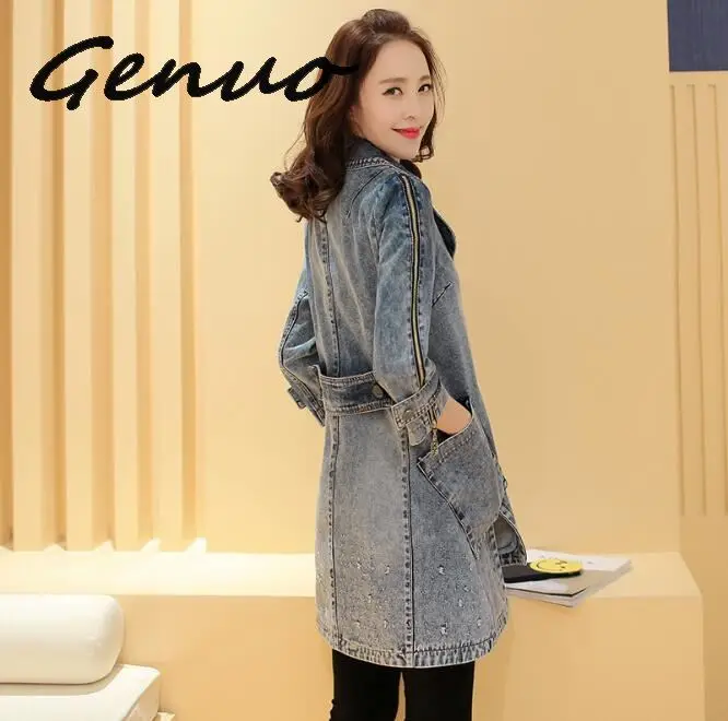Genuo New 2019 Spring Autumn New Korean Loose Denim Coat Female Large Size Vintage Seven Sleeves Long Women Jeans Trench Coat
Genuo New 2019 Spring Autumn New Korean Loose Denim Coat Female Large Size Vintage Seven Sleeves Long Women Jeans Trench Coat
