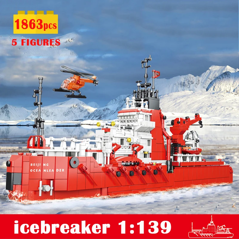New 1863pcs Icebreaker Technical Building Block MOC Constructor Pirate Ship Stacking Bricks Assembling Model Kids Toys Gift Set
New 1863pcs Icebreaker Technical Building Block MOC Constructor Pirate Ship Stacking Bricks Assembling Model Kids Toys Gift Set