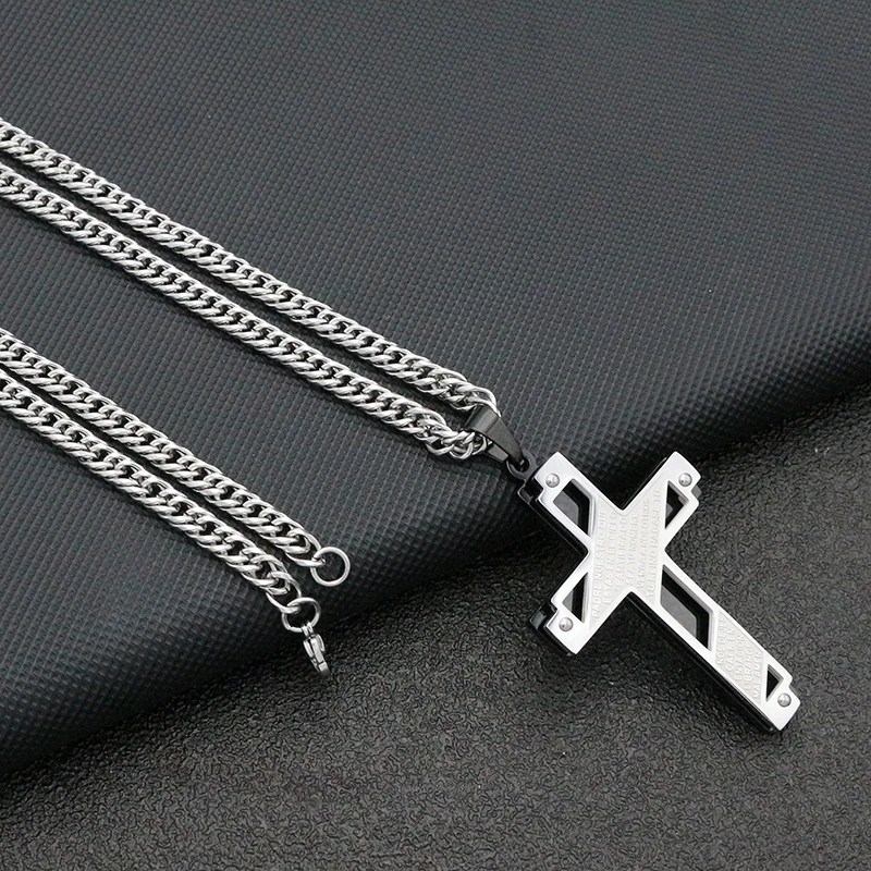 High Quality Men Fashion Cross Necklace For Women Stainless Steel Black Silver Cross&Bible Pendent Necklace Female Jewelry Gift
High Quality Men Fashion Cross Necklace For Women Stainless Steel Black Silver Cross&Bible Pendent Necklace Female Jewelry Gift
