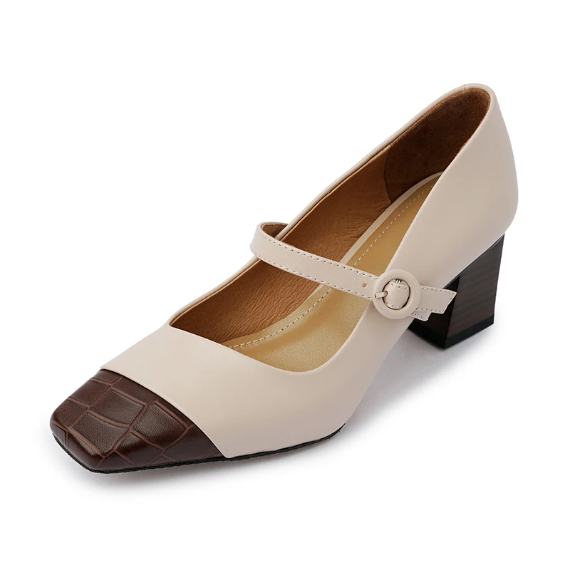 Plus Size 34-43 Square Head Buckle Shoes High Heels Natural Genuine Leather Thick High Heel Shoes Cow Leather Mixed Colors Pumps
Plus Size 34-43 Square Head Buckle Shoes High Heels Natural Genuine Leather Thick High Heel Shoes Cow Leather Mixed Colors Pumps