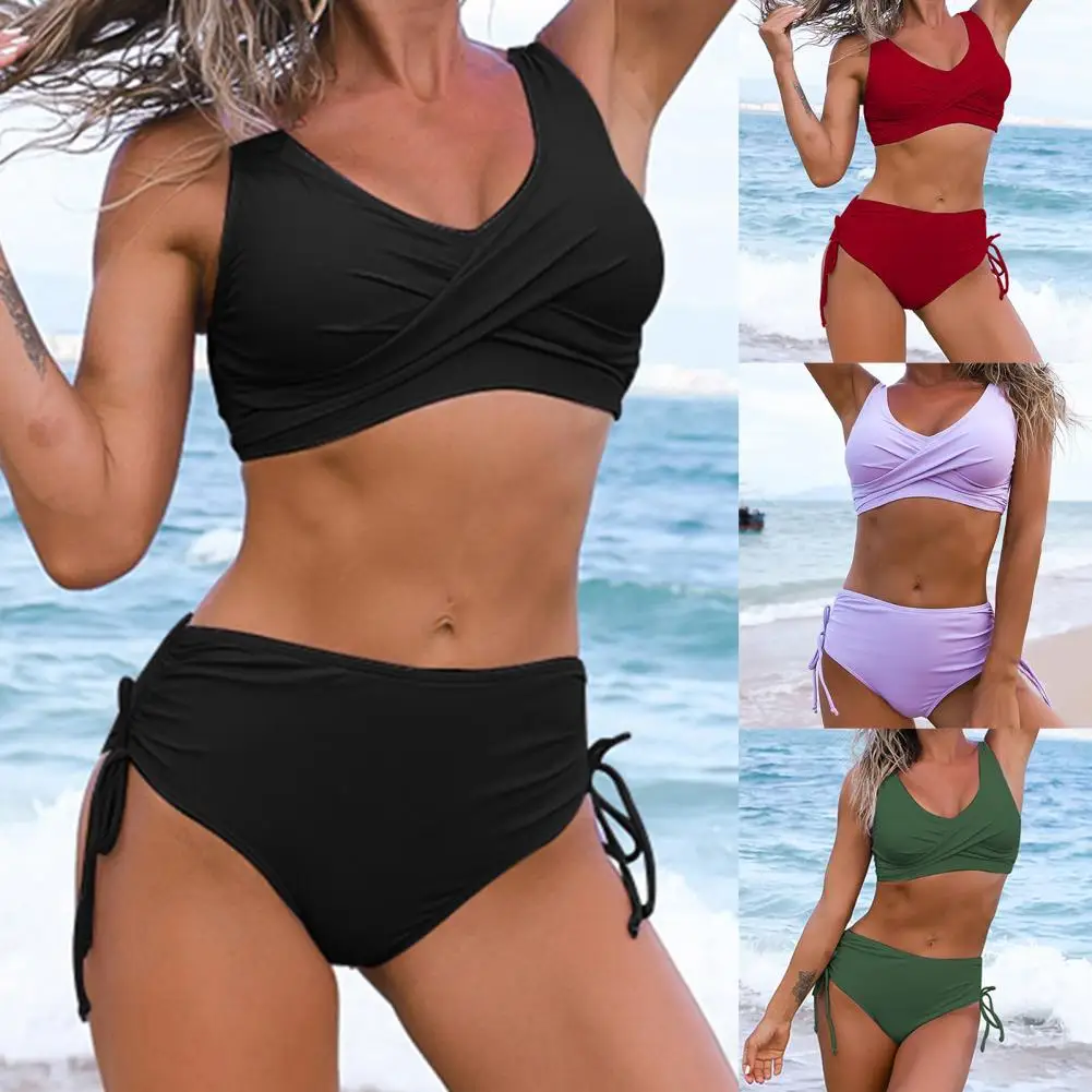Swimsuit Women Bikini High Waist Solid Color Two Piece Women Padded Bra Panties Bikini Set Swimsuit Bathing Suit for Swimming
Swimsuit Women Bikini High Waist Solid Color Two Piece Women Padded Bra Panties Bikini Set Swimsuit Bathing Suit for Swimming
