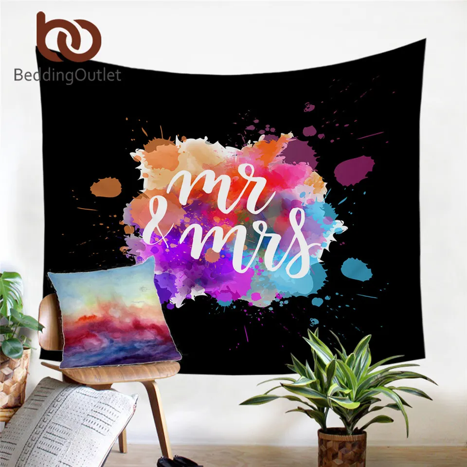 BeddingOutlet Mr and Mrs Tapestry Colorful Wall Hanging Watercolor Decorative Wall Carpet Couples Bedspread Tapisserie 150x200cm
BeddingOutlet Mr and Mrs Tapestry Colorful Wall Hanging Watercolor Decorative Wall Carpet Couples Bedspread Tapisserie 150x200cm