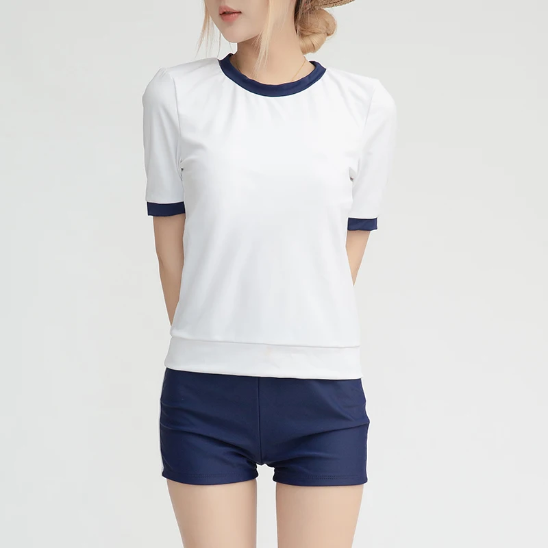 Women's Two Piece Boyt Short Bikini Set Female Short Sleeve Bathsuit HIgh Wasited Swim Bathing Suit Beachwear 
Women's Two Piece Boyt Short Bikini Set Female Short Sleeve Bathsuit HIgh Wasited Swim Bathing Suit Beachwear