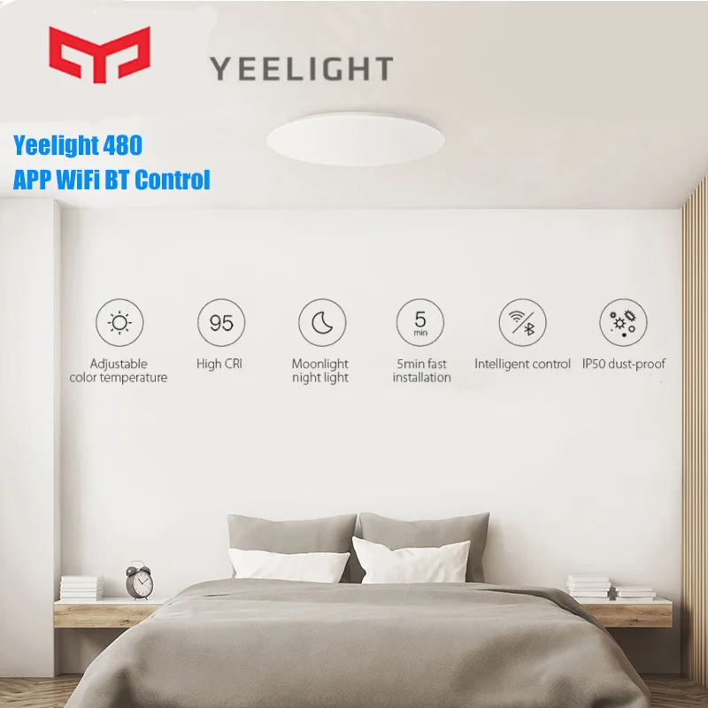Оригинальный Yeelight 480 потолочный светильник JIAOYUE Светодиодная лампа Smart APP WiFi Bluetooth