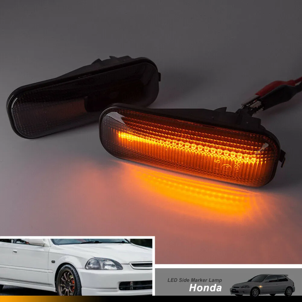 2pcs Smoked Amber LED Front Fender Side Marker Waterproof LED For 1996-2000 Civic EK EJ EM Auto Clearance Lights Lamp
2pcs Smoked Amber LED Front Fender Side Marker Waterproof LED For 1996-2000 Civic EK EJ EM Auto Clearance Lights Lamp