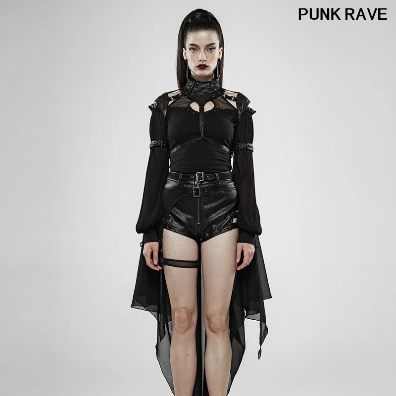 Gothic Pu Leather Chiffon Bat-shaped Perspective Cloak Punk Heavy Metal Women Dark Night Knight Bat Cloak PUNK RAVE WY-1138DPF
Gothic Pu Leather Chiffon Bat-shaped Perspective Cloak Punk Heavy Metal Women Dark Night Knight Bat Cloak PUNK RAVE WY-1138DPF
