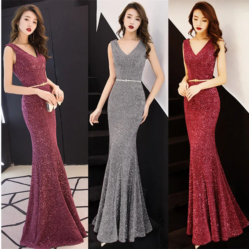 Women's Sexy Banquet Master of Ceremony Evening Dress Shiny V-neck Slim Fit Hip Long Skirt Vest Dress A002
Women's Sexy Banquet Master of Ceremony Evening Dress Shiny V-neck Slim Fit Hip Long Skirt Vest Dress A002