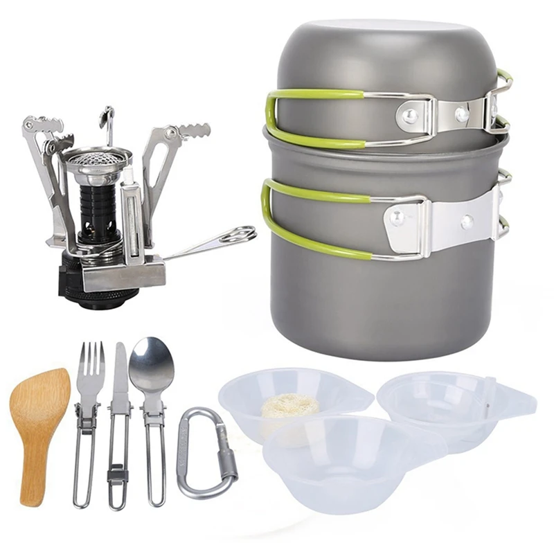 Camping Portable Cookware Mess Kit with Pot Bowl Knife Fork Spoon and for Outdoor Camping Hiking and Picnic
Camping Portable Cookware Mess Kit with Pot Bowl Knife Fork Spoon and for Outdoor Camping Hiking and Picnic