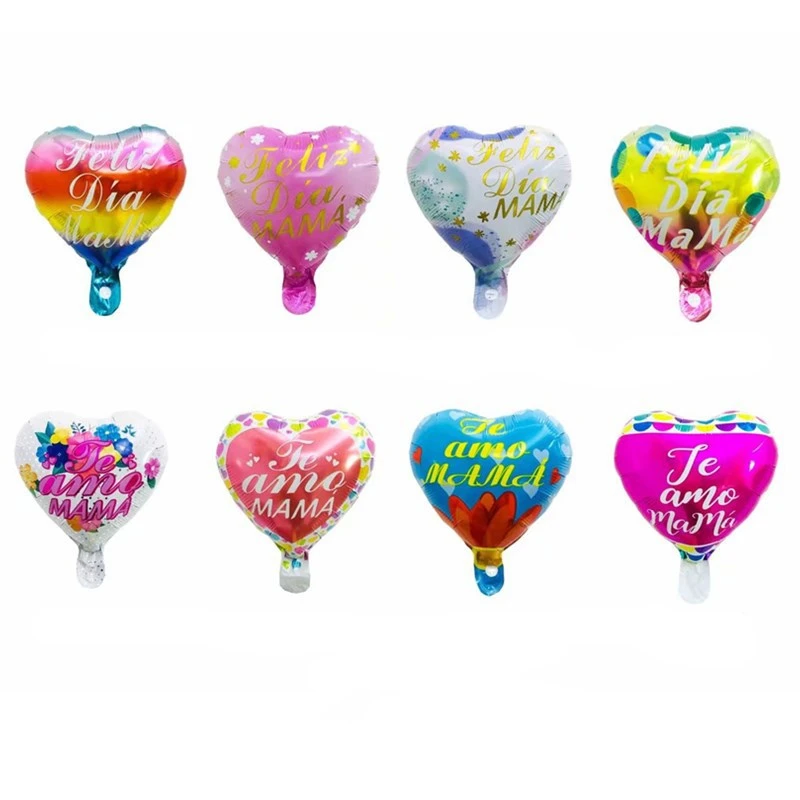 10 Inch 5/10/20pcs Heart-shaped Print Spanish Aluminum Foil Balloon Mother's Day Helium Love Globos Decoration Mother Balloon
10 Inch 5/10/20pcs Heart-shaped Print Spanish Aluminum Foil Balloon Mother's Day Helium Love Globos Decoration Mother Balloon