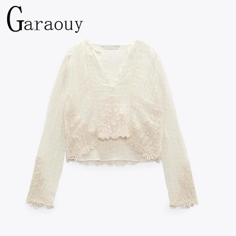 Женская тканевая блузка Garaouy, винтажная укороченная блузка с длинным рукавом, на пуговицах, весна-осень, 2021
Женская тканевая блузка Garaouy, винтажная укороченная блузка с длинным рукавом, на пуговицах, весна-осень, 2021