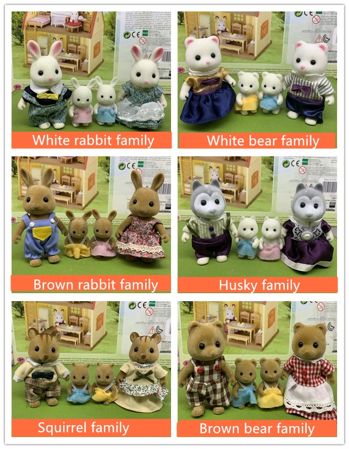 Sylvanian Dollhouse families Animal Figure Family Families furniture toys house Set Rabbit/Bear/Dogs/Squirrels | Игрушки и хобби