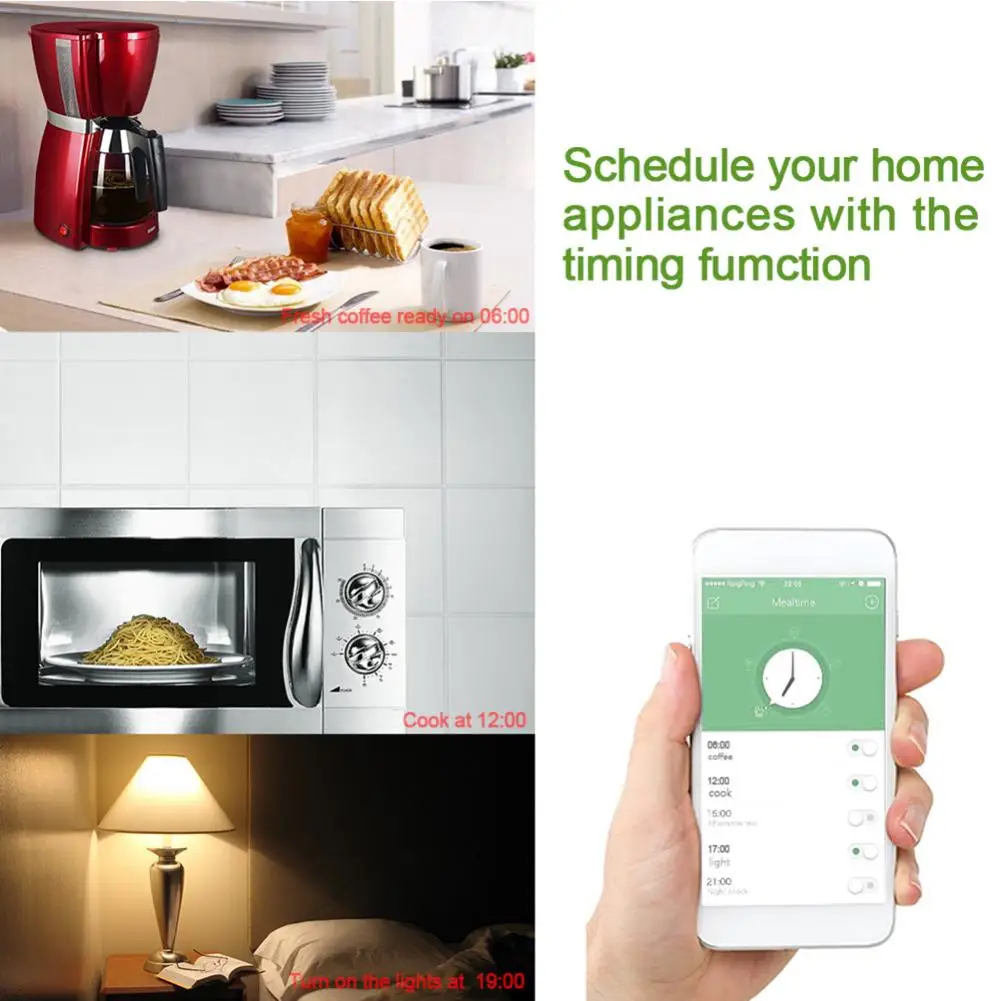 WiFi Wireless Remote Control Smart Socket US Plug Timing Wall 2200W Plastic 1 way Channels WiFi Networking Socket Adapter
WiFi Wireless Remote Control Smart Socket US Plug Timing Wall 2200W Plastic 1 way Channels WiFi Networking Socket Adapter