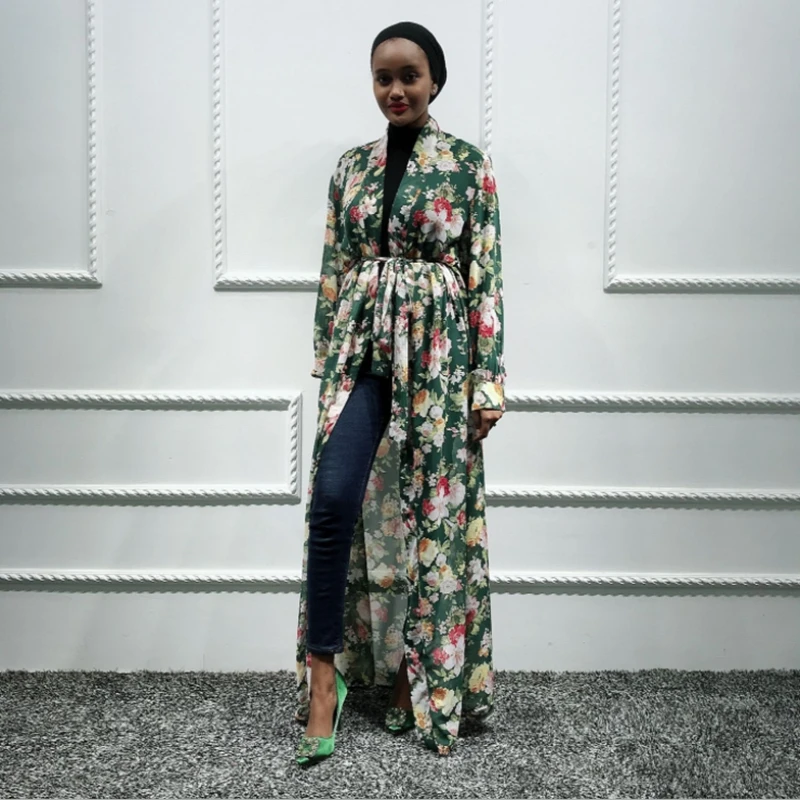 African Open Cardigan Dress for Women Chiffon Turkish Floral Pattern kaftan Middle East Dubai Clothing Causal Long Robe Dress
African Open Cardigan Dress for Women Chiffon Turkish Floral Pattern kaftan Middle East Dubai Clothing Causal Long Robe Dress