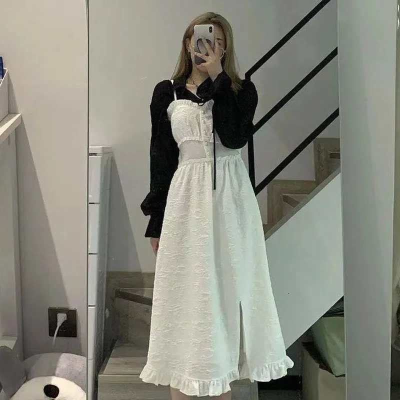 dresses summer 2021 ladies Sexy dress Vintage dress one-piece dress korean strap dress Mid-Calf Club Beach White dress Casual 
dresses summer 2021 ladies Sexy dress Vintage dress one-piece dress korean strap dress Mid-Calf Club Beach White dress Casual