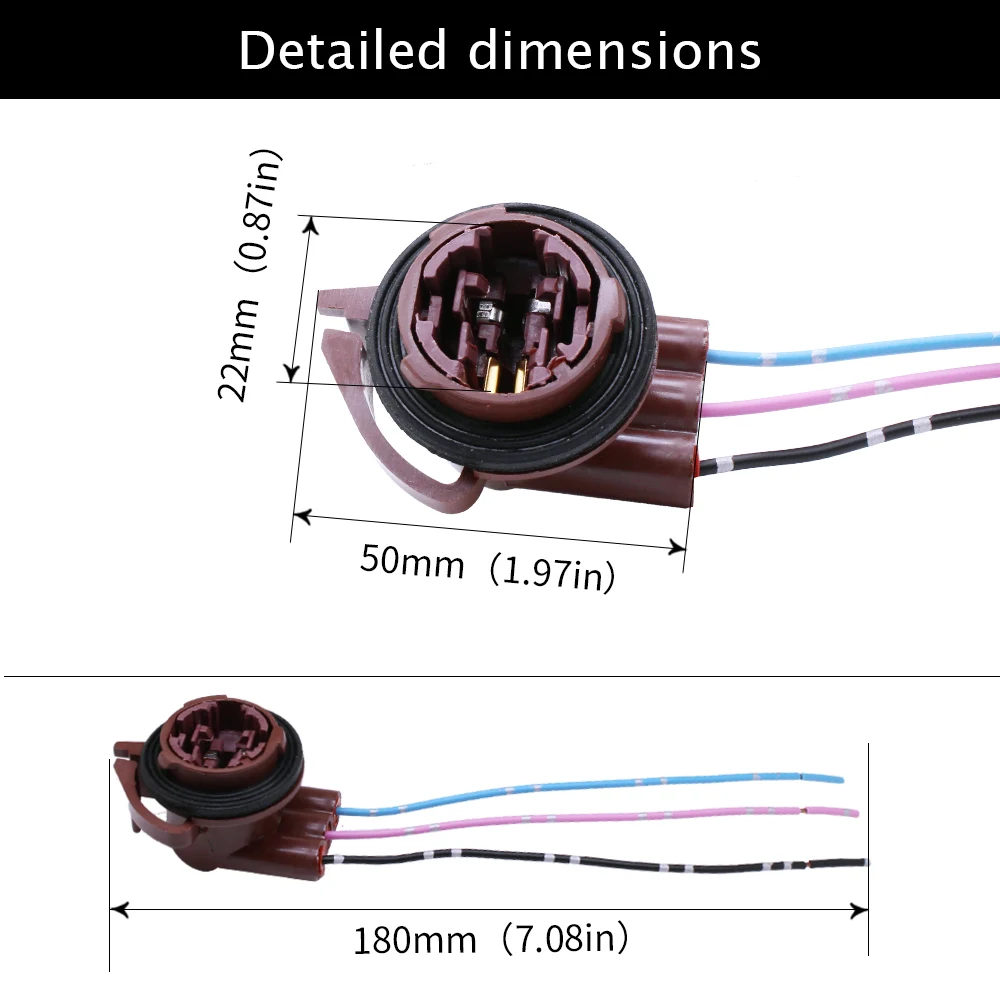 YUNPICAR 3157 T25 4157NA Pre-Wired Harness Socket LED Bulbs Adapter for Turn Signal Lights, DRL Lamps or Brake/Tail Lights 2pcs
YUNPICAR 3157 T25 4157NA Pre-Wired Harness Socket LED Bulbs Adapter for Turn Signal Lights, DRL Lamps or Brake/Tail Lights 2pcs