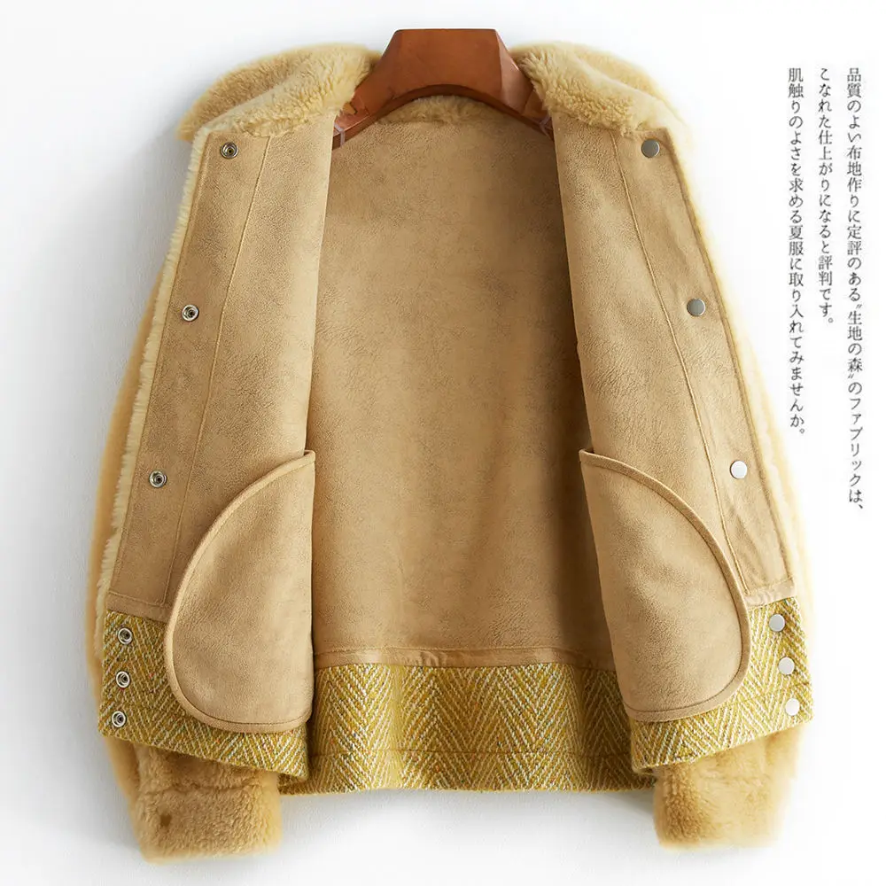 Women Off-season New Slim Short Sheep Shearing Coat Female Double-faced Fur Outcoat Ladies Casual Genuine Fur Wool Coats Y72
Women Off-season New Slim Short Sheep Shearing Coat Female Double-faced Fur Outcoat Ladies Casual Genuine Fur Wool Coats Y72