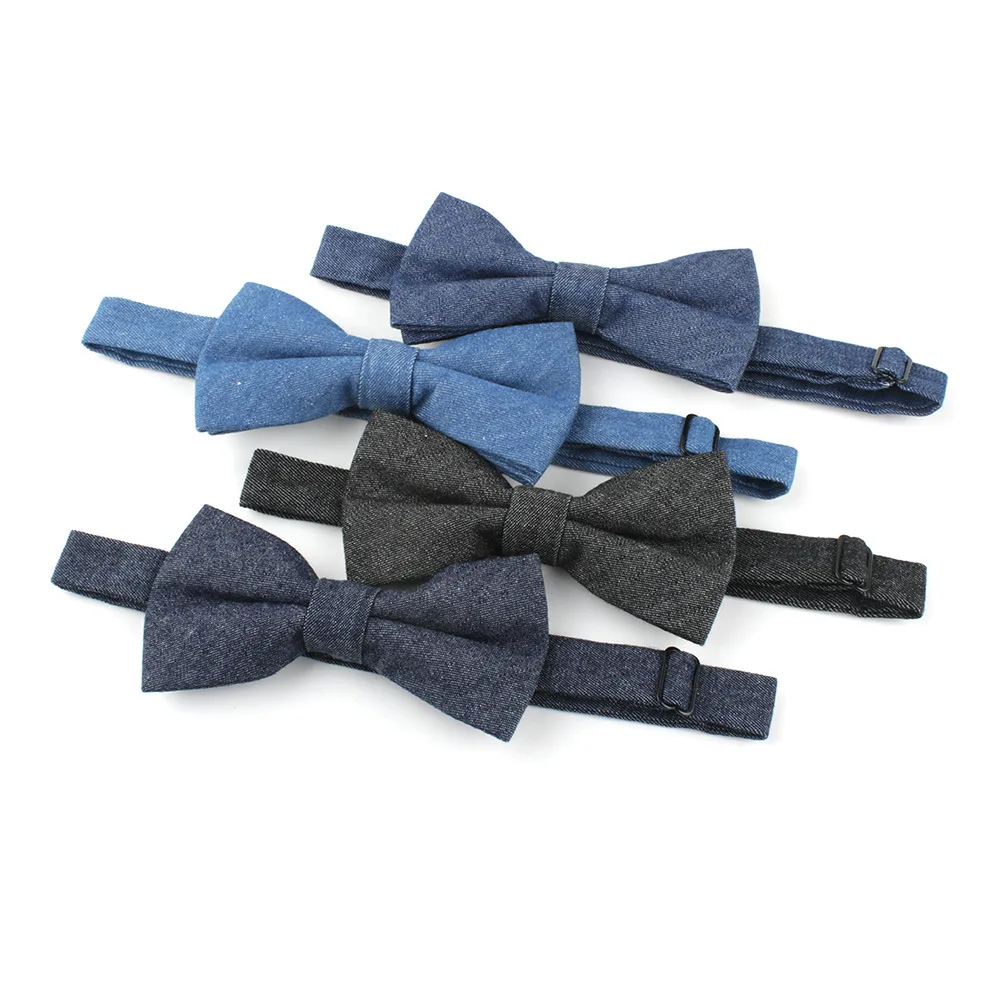 Linbaiway мужской синий хлопковый галстук-бабочка джинсовый для женщин аксессуары