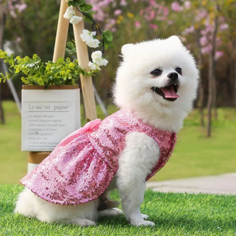 Dog Princess Dress skin friendly comfortable Bow-knot Decor Sequins Design Polyester Adorable Two-legged Pet Skirt for Party 202
Dog Princess Dress skin friendly comfortable Bow-knot Decor Sequins Design Polyester Adorable Two-legged Pet Skirt for Party 202