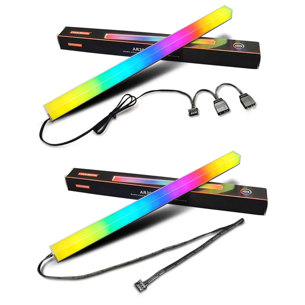 COOLMOON 30 см чехол из алюминиевого сплава RGB PC Светодиодная лента магнитная
