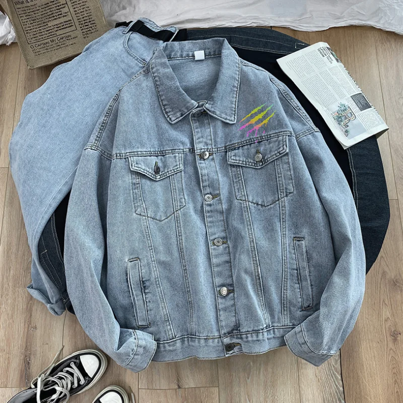 2021 new autumn denim jacket couple brand trend colorful blood claw scratches casual workwear jacket OW
2021 new autumn denim jacket couple brand trend colorful blood claw scratches casual workwear jacket OW