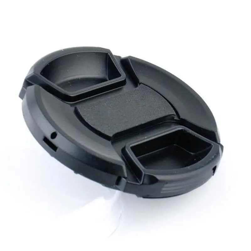 

New Camera lens cap Snap-on front 58mm len cap cover straps for canon eos EF 18-55-250 Black center pinch Snap-on cap cover