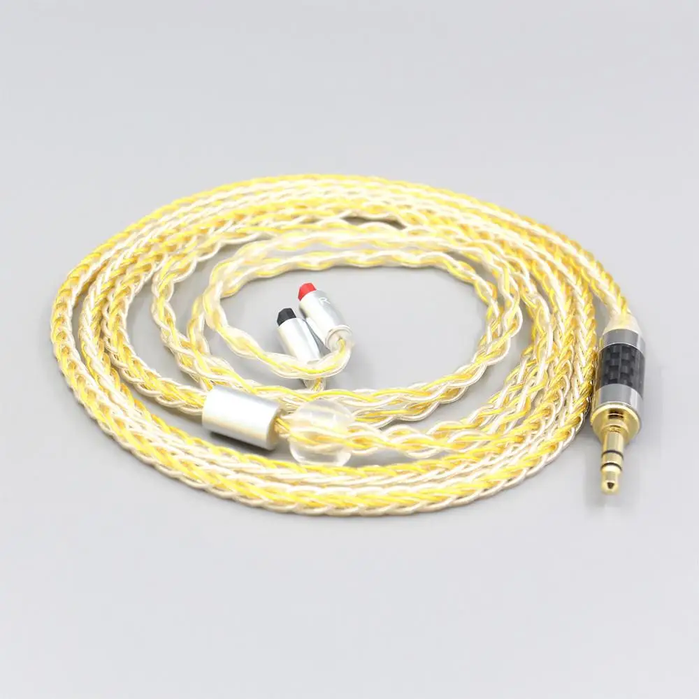 

LN007299 8 Core OCC Silver Gold Plated Braided Earphone Cable For Audio-Technica ATH-IM50 IM70 IM01 IM02 IM03 IM04