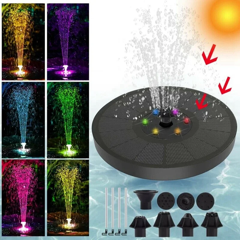 Solar Powered Floating Pump Water Fountain Birdbath Home Pool Garden Decor 6LED Solar RGB Colored Light
Solar Powered Floating Pump Water Fountain Birdbath Home Pool Garden Decor 6LED Solar RGB Colored Light