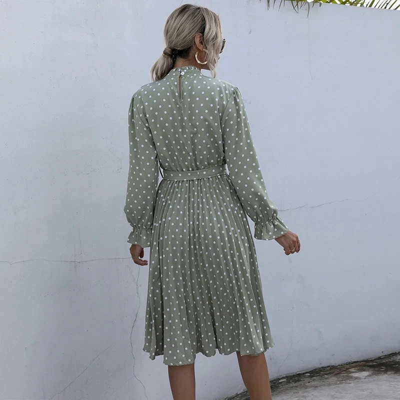 ladies Vintage Polka Dot Print Dress Women Casual O Neck Butterfly Sleeve Spring Autumn Slim Bandage Women Dress Vestidos Female
ladies Vintage Polka Dot Print Dress Women Casual O Neck Butterfly Sleeve Spring Autumn Slim Bandage Women Dress Vestidos Female