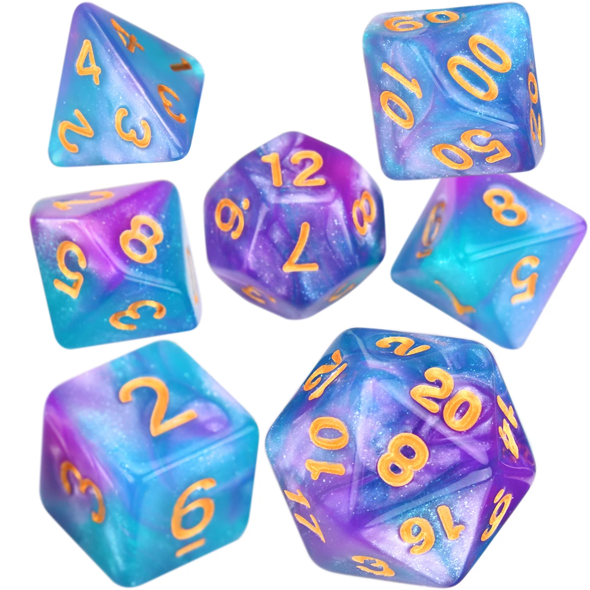 Nebula Glitter Polyhedral Dice Set D4 D6 D8 D10 D% D12 D20 for RPG DND Table Games
Nebula Glitter Polyhedral Dice Set D4 D6 D8 D10 D% D12 D20 for RPG DND Table Games