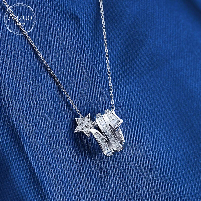 Aazuo 100% 18K White Gold Real Princess Diamond Fashion Star Necklace gifted for Women 18 Inch Link Chain Au750
Aazuo 100% 18K White Gold Real Princess Diamond Fashion Star Necklace gifted for Women 18 Inch Link Chain Au750