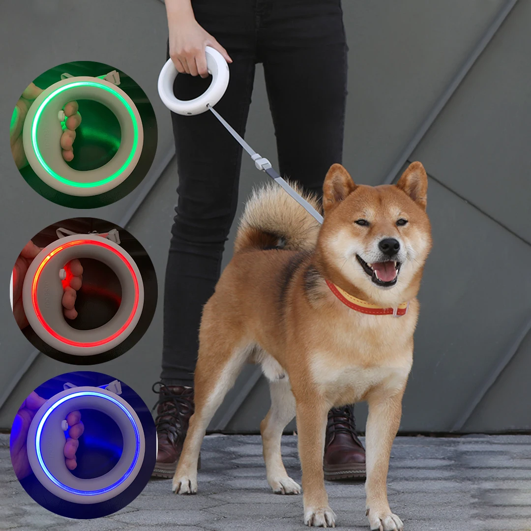 Retractable Dog Leash Rechargeable LED Night Light Small Big Dog Traction Rope Pet Roulette Leash For Cat And Dog
Retractable Dog Leash Rechargeable LED Night Light Small Big Dog Traction Rope Pet Roulette Leash For Cat And Dog