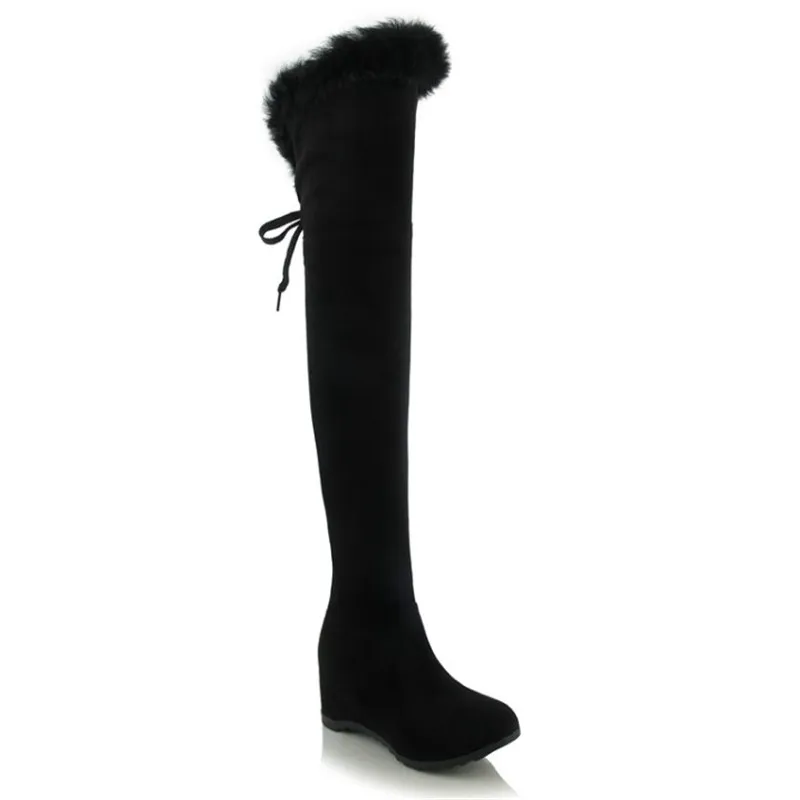 Сапоги выше колена зимняя обувь теплые меховые сапоги для снежной погоды женщин
