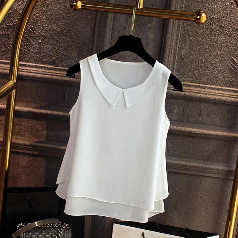 large size Blouse Shirt Women 2019 Female Solid Color Double layer Chiffon Shirts Casual sleeveless Loose Top Plus Size Clothing
large size Blouse Shirt Women 2019 Female Solid Color Double layer Chiffon Shirts Casual sleeveless Loose Top Plus Size Clothing