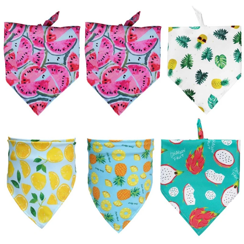6 Pcs Summer Fruit Print Washable Dog Triangle Bibs Pet Kerchief Scarf for Dogs
6 Pcs Summer Fruit Print Washable Dog Triangle Bibs Pet Kerchief Scarf for Dogs