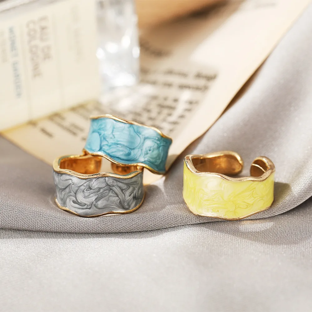 Enamel Dripping Glaze Opening Gram Adjustment Irregular Metal Ring Woman Student Joint Ring Simple Cold Wind Jewelry Gift
Enamel Dripping Glaze Opening Gram Adjustment Irregular Metal Ring Woman Student Joint Ring Simple Cold Wind Jewelry Gift