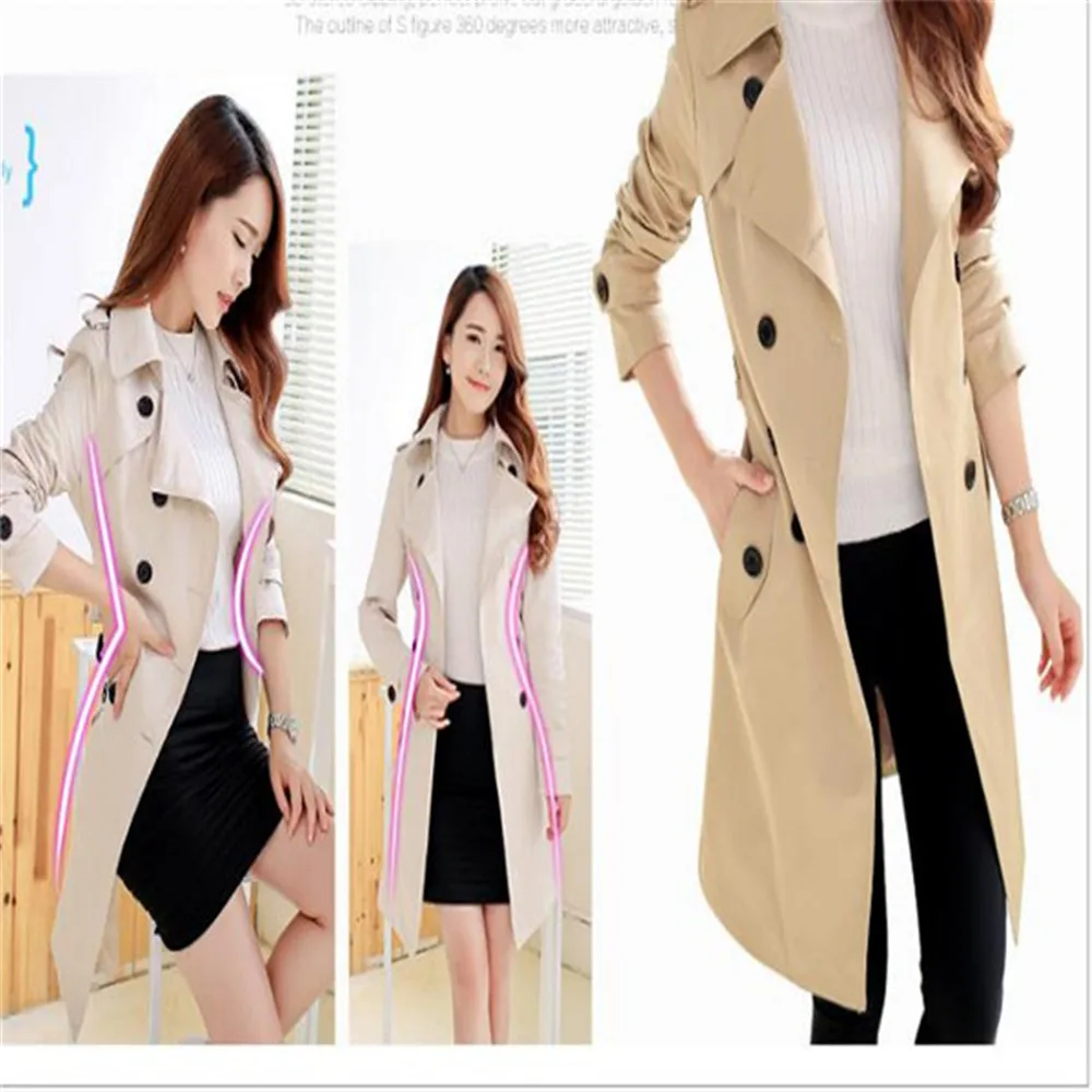 2021 Spring Autumn Women's Jacket Trench Coat High-End Double-Breasted Slim Mid-Length Windbreaker Coats Clothes Outerwear
2021 Spring Autumn Women's Jacket Trench Coat High-End Double-Breasted Slim Mid-Length Windbreaker Coats Clothes Outerwear