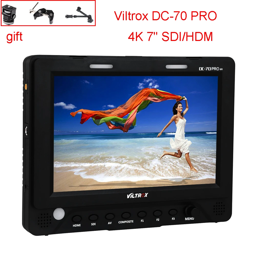 Viltrox DC70PRO DC-70 PRO 4K 7-дюймовый монитор для камеры Video HD Display 1920x1200 IPS SDI/HDMI/AV для DSLR BMPC Canon Nikon Sony.