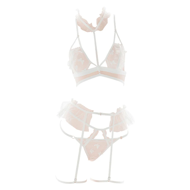 French Temptation Bra Set Women Sexy White Perspective Small Fresh Cute Floral Butterfly Embroidery Lace Bondage Sexy Lingerie
French Temptation Bra Set Women Sexy White Perspective Small Fresh Cute Floral Butterfly Embroidery Lace Bondage Sexy Lingerie