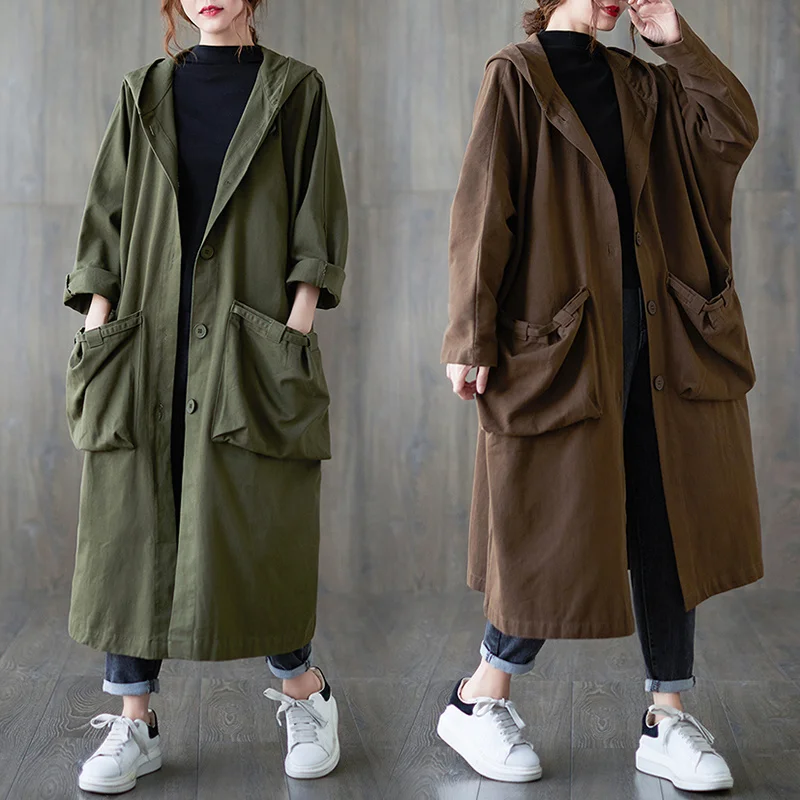 #1207Cotton Linen Hoodies Trench Coat For Women Autumn Casual Loose Windbreaker Coat Ladies Retro Hooded Long Overcoats Femme
#1207Cotton Linen Hoodies Trench Coat For Women Autumn Casual Loose Windbreaker Coat Ladies Retro Hooded Long Overcoats Femme