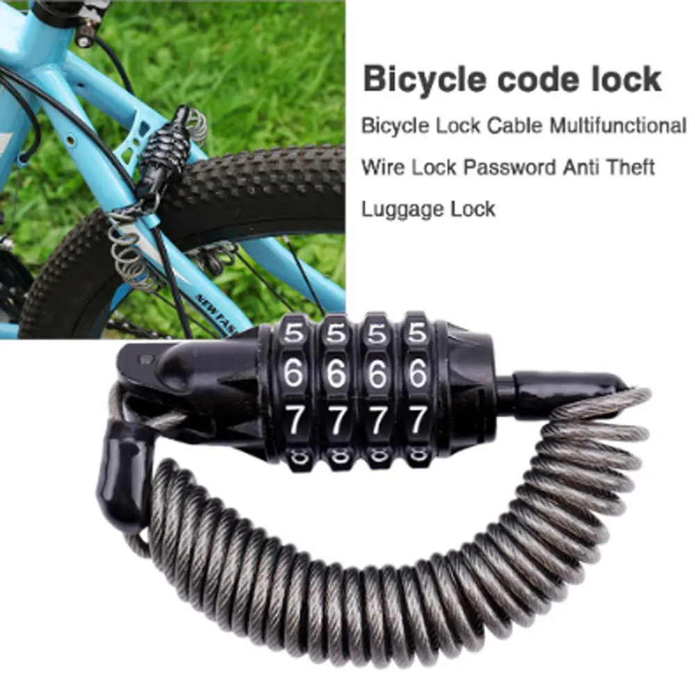 Bicycle Code Lock 4 Digits Combination Password Spring Anti-theft Bike Lock Spring Disc Cable Wire Security Lock Cycling
Bicycle Code Lock 4 Digits Combination Password Spring Anti-theft Bike Lock Spring Disc Cable Wire Security Lock Cycling