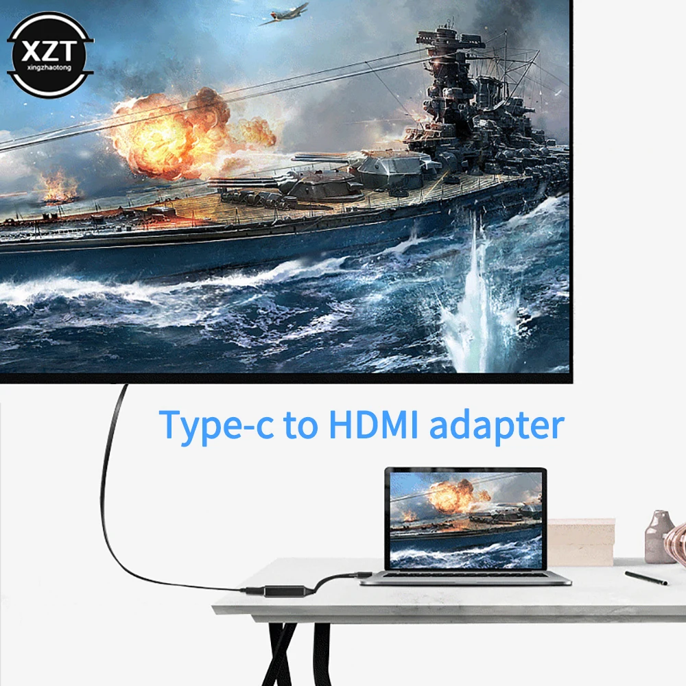 USB C к HDMI-совместимый адаптер 4K 30 Гц кабель Type для MacBook Samsung Galaxy S8 S9 S10 Huawei Mate P20 Pro USB-C |