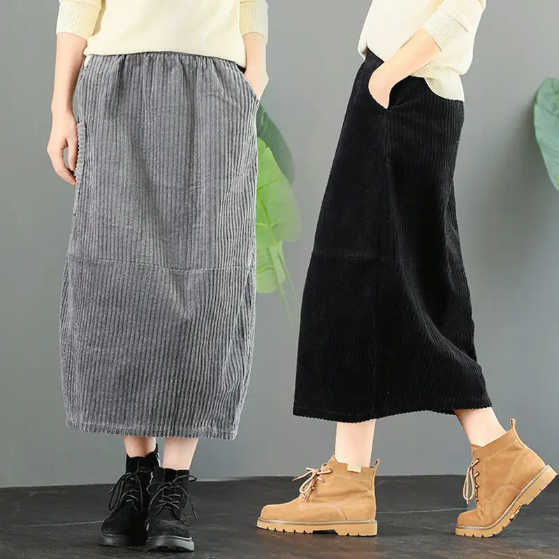 2020 Vintage New High-waist Corduroy Skirt For Autumn and Winter Women's Mid-length Casual Stitching Corduroy Lantern Skirt y248
2020 Vintage New High-waist Corduroy Skirt For Autumn and Winter Women's Mid-length Casual Stitching Corduroy Lantern Skirt y248