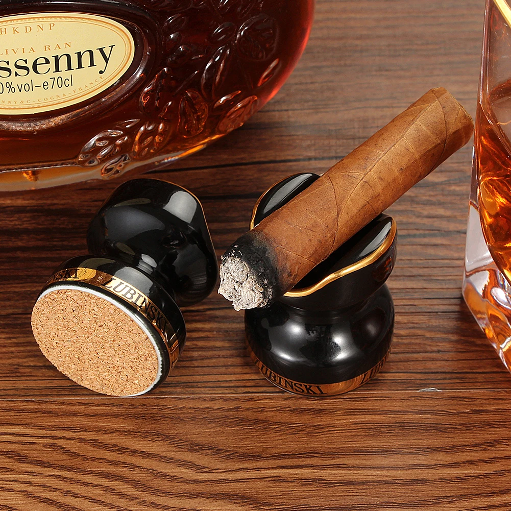 LUBINSKI Portable Cigar Stand Rack Travel Cigar Rest Black Outdoor Cigar Holder Ashtray Ceramic 2 Pieces Smoking Accessories
LUBINSKI Portable Cigar Stand Rack Travel Cigar Rest Black Outdoor Cigar Holder Ashtray Ceramic 2 Pieces Smoking Accessories